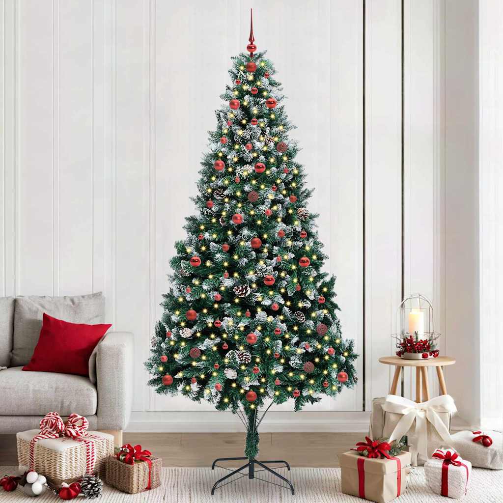 Künstlicher Weihnachtsbaum mit 300 LEDs mit Ständer Grün 240 cm