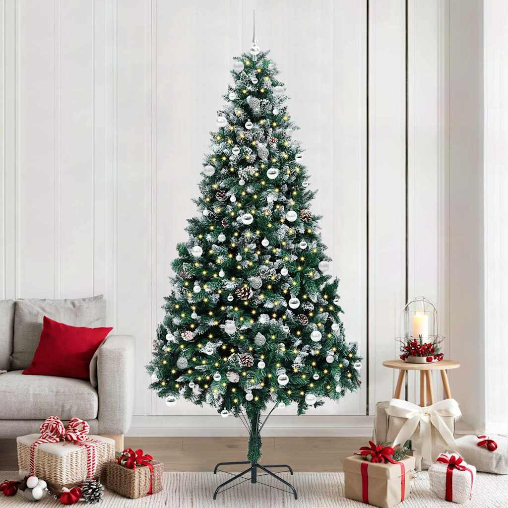 Künstlicher Weihnachtsbaum mit 300 LEDs mit Ständer Grün 240 cm