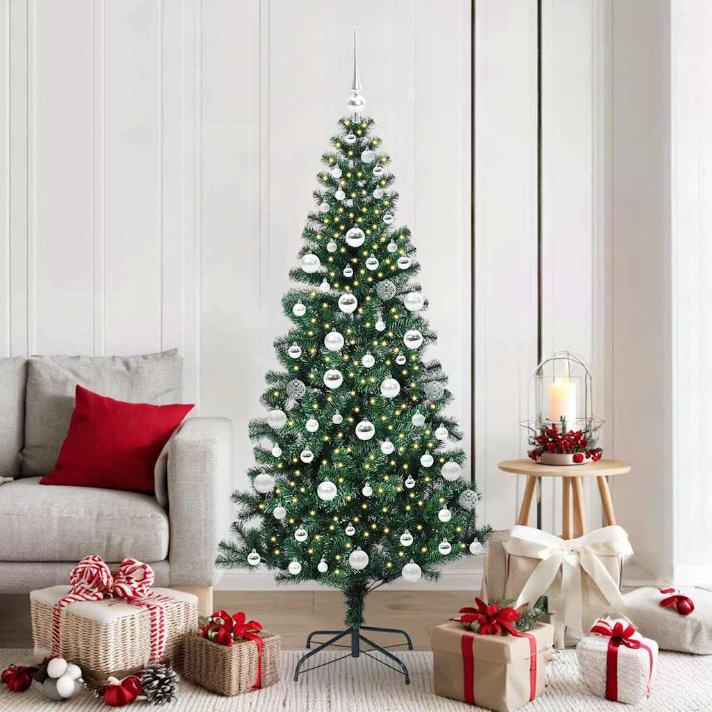 Künstlicher vorbeleuchteter Weihnachtsbaum Grün 180 cm