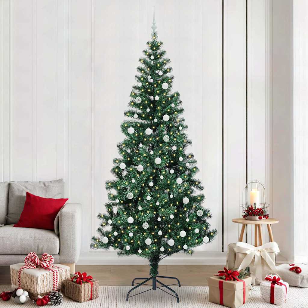 Künstlicher vorbeleuchteter Weihnachtsbaum Grün 240 cm