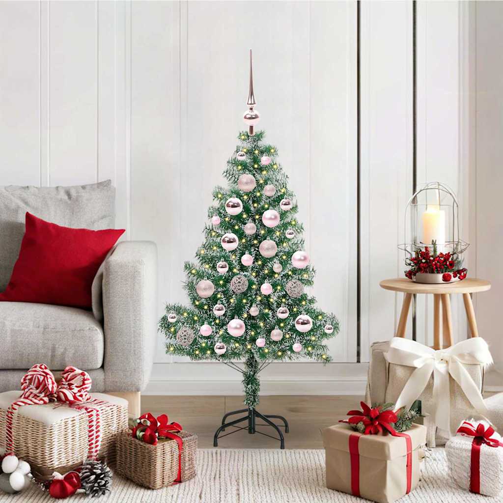 Künstlicher Weihnachtsbaum beschneit mit LED Licht 120 cm
