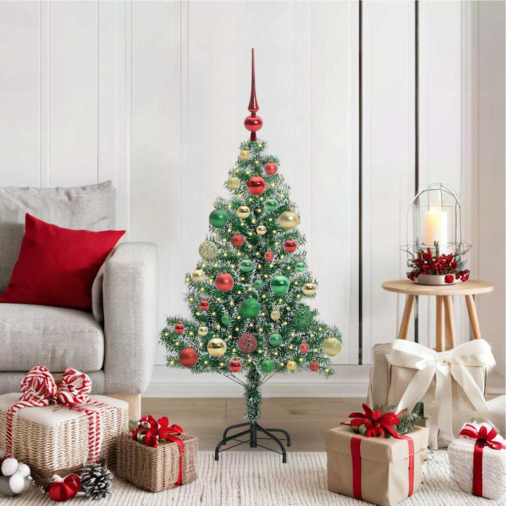 Künstlicher Weihnachtsbaum beschneit mit LED Licht 120 cm
