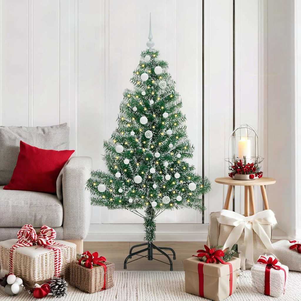 Künstlicher Weihnachtsbaum beschneit mit LED Licht 150 cm