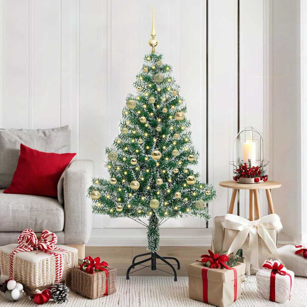 Künstlicher Weihnachtsbaum beschneit mit LED Licht 150 cm