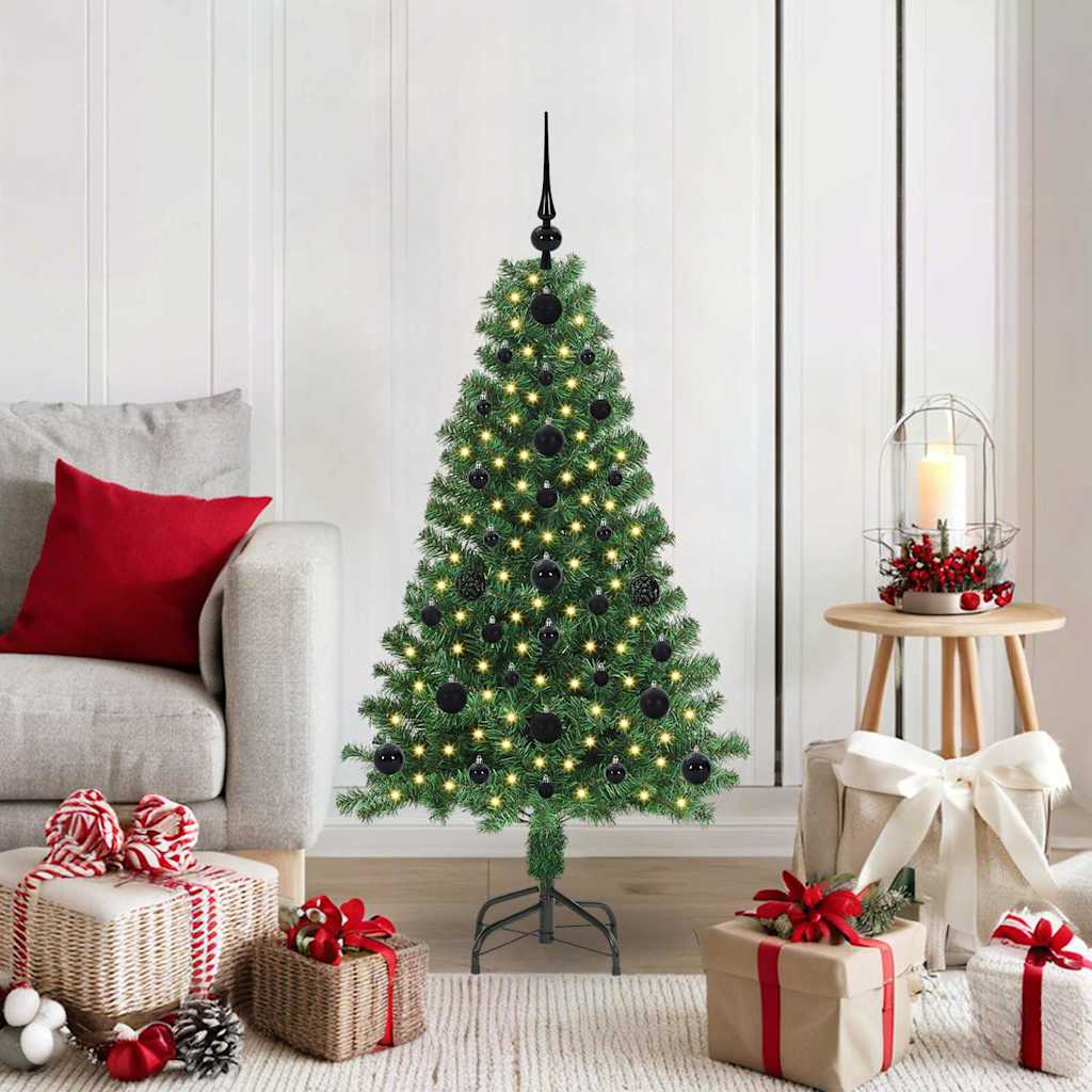 Künstlicher Weihnachtsbaum mit 150 LEDs mit Ständer Grün 120 cm