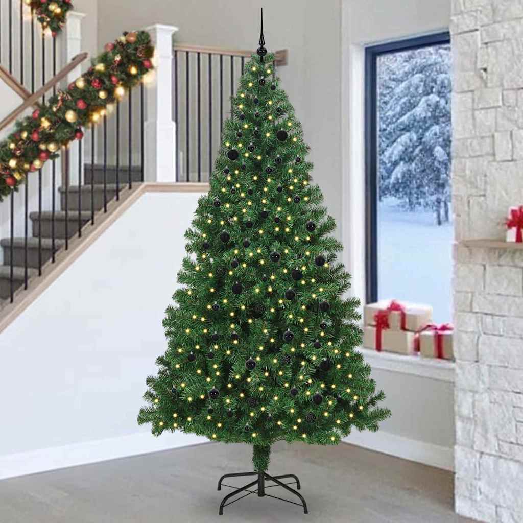 Künstlicher Weihnachtsbaum mit 300 LEDs mit Ständer Grün 240 cm