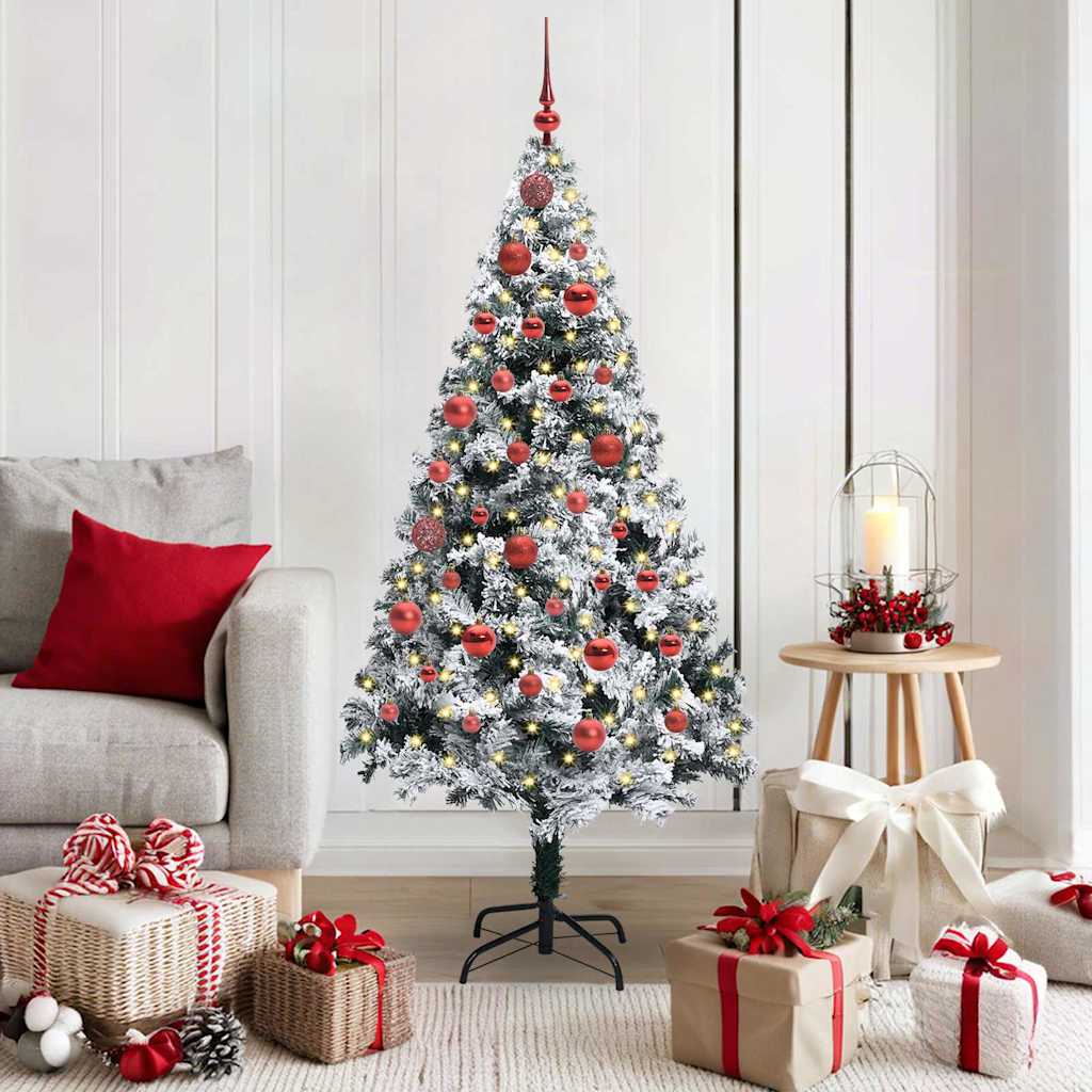 Künstlicher Weihnachtsbaum mit 150 LEDs mit Ständer Weiß 150 cm