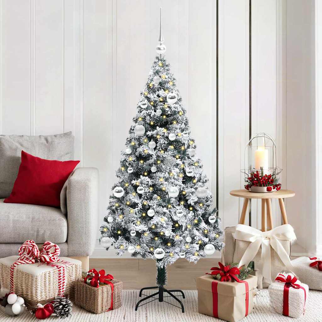 Künstlicher Weihnachtsbaum mit 150 LEDs mit Ständer Weiß 150 cm
