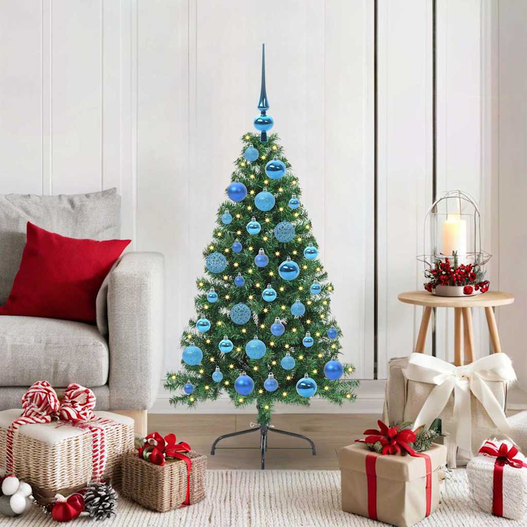 Künstlicher vorbeleuchteter Weihnachtsbaum Grün 120 cm PVC