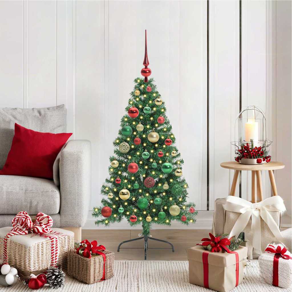 Künstlicher vorbeleuchteter Weihnachtsbaum Grün 120 cm PVC