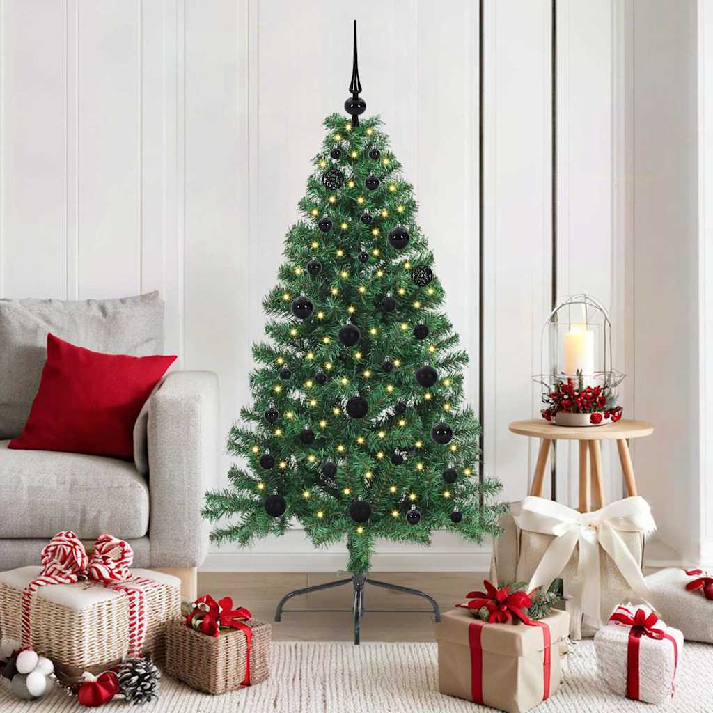 Künstlicher vorbeleuchteter Weihnachtsbaum Grün 150 cm PVC