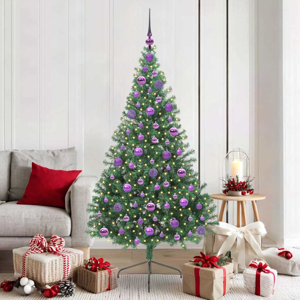 Künstlicher vorbeleuchteter Weihnachtsbaum Grün 180 cm PVC