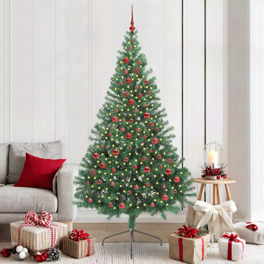 Künstlicher vorbeleuchteter Weihnachtsbaum Grün 210 cm PVC