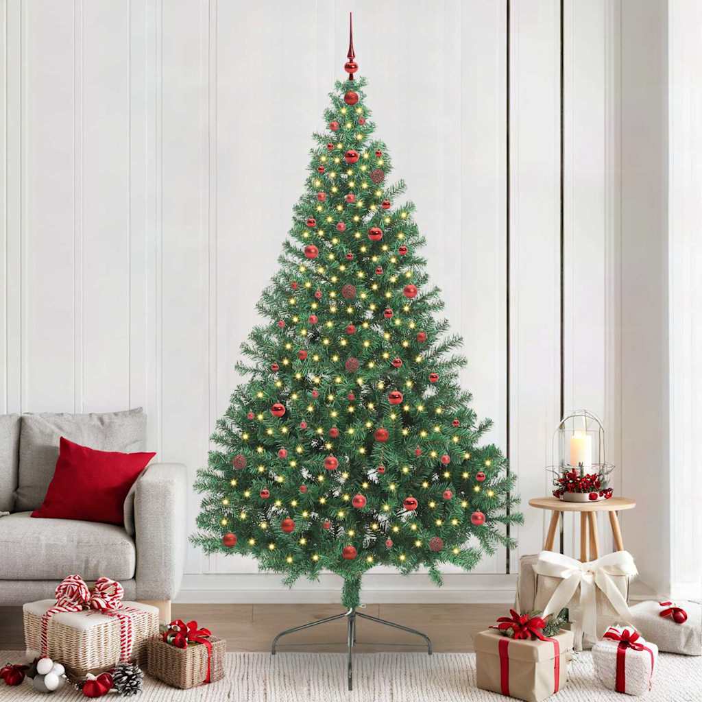 Künstlicher vorbeleuchteter Weihnachtsbaum Grün 240 cm PVC