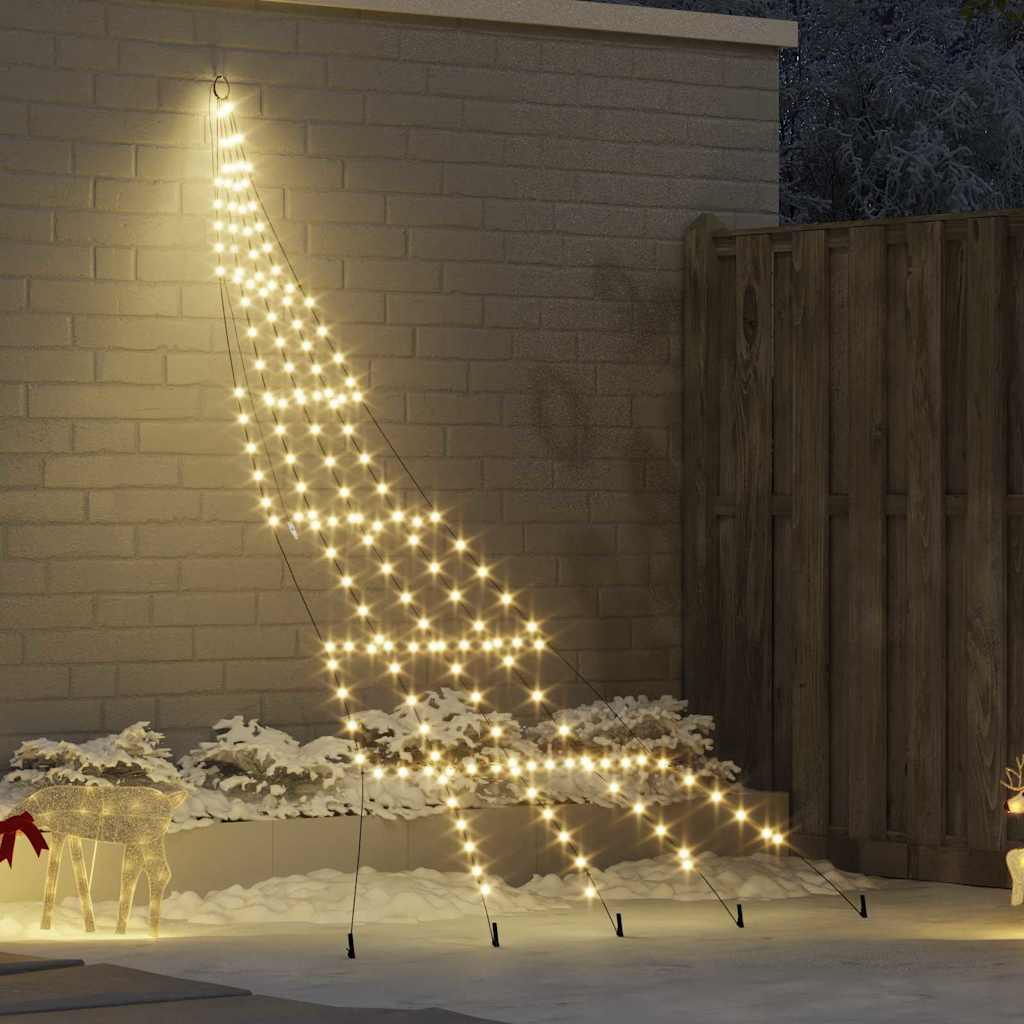 LED Weihnachtsbaum mit Erdspießen Warmes Weiß 306 cm Metall