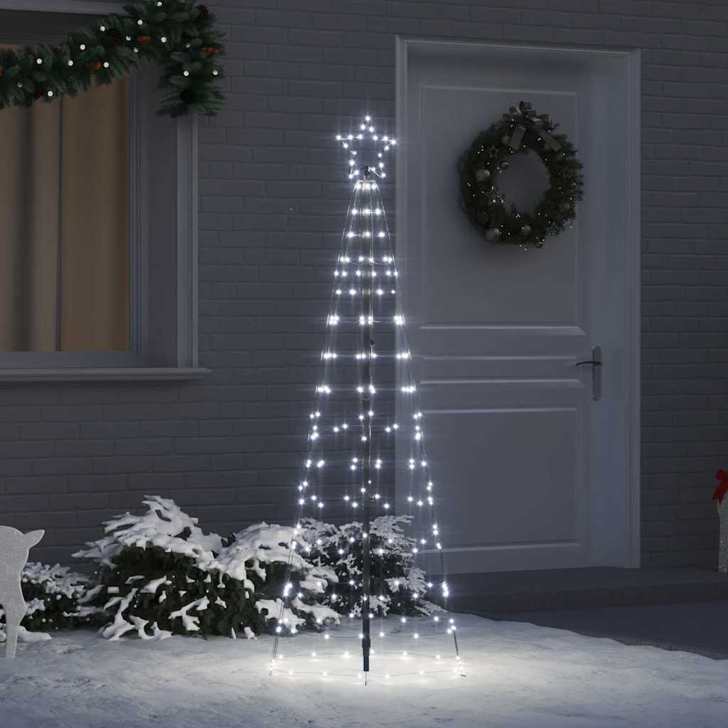 LED Weihnachtsbaum mit Erdspießen Kaltweiß 250 cm Eisen