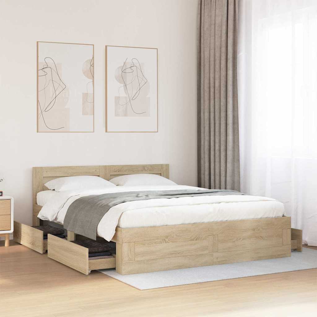 Bettrahmen 2 stk. Sonoma 153 x 203 cm Holzwerkstoff
