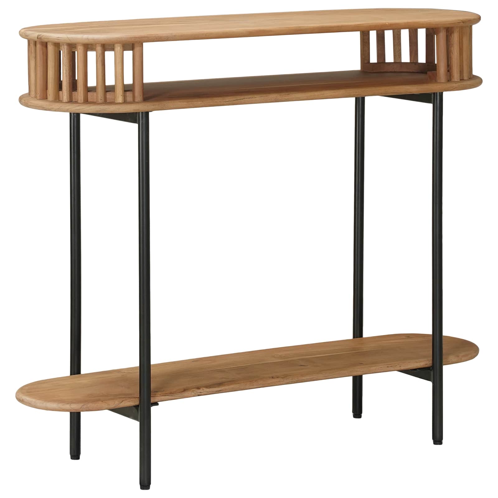 Handgefertigter Beistelltisch Teakbraun 90 x 30 x 75 cm