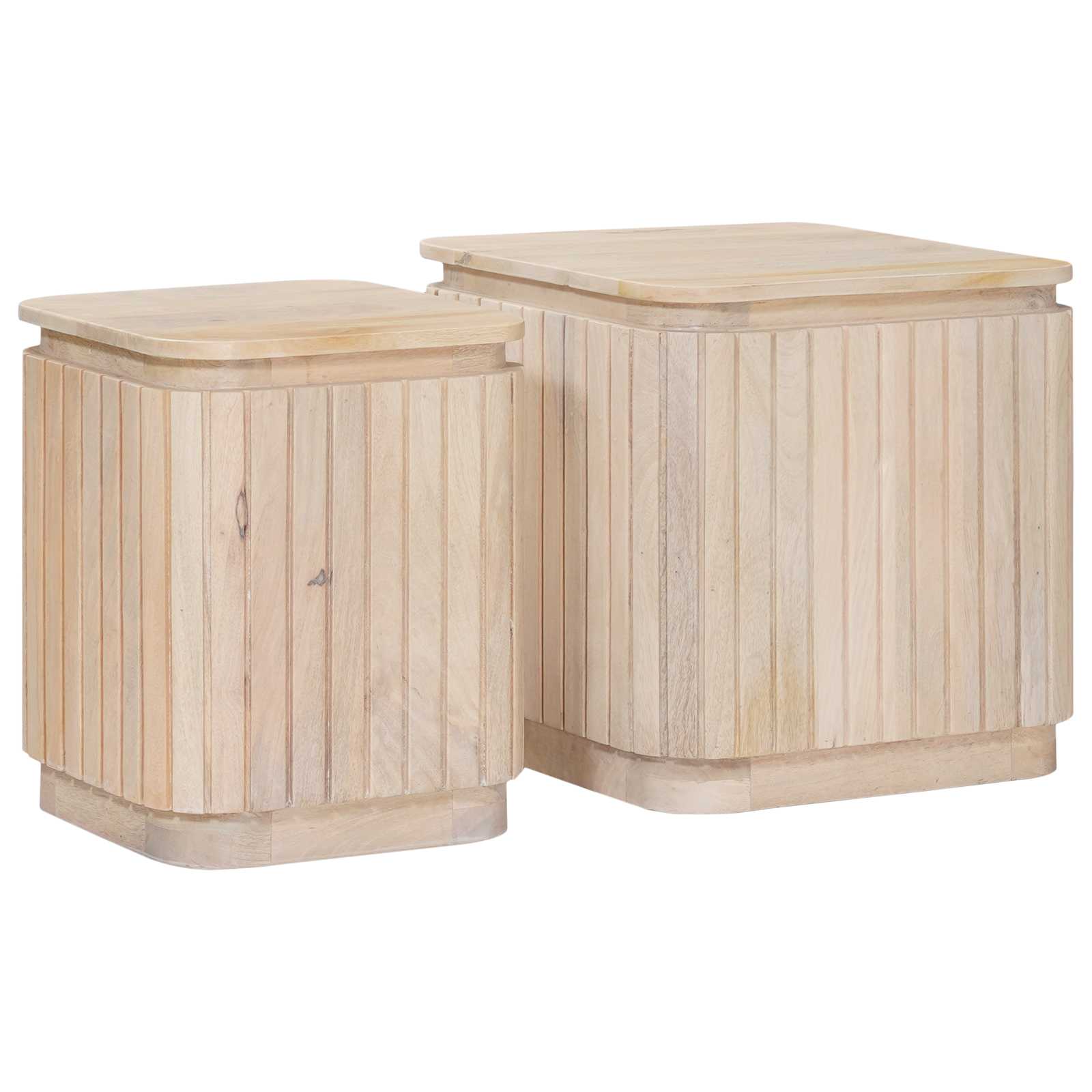 Handgefertigtes Beistelltisch-Set 2 stk. Weiß 45 x 45 x 45 cm
