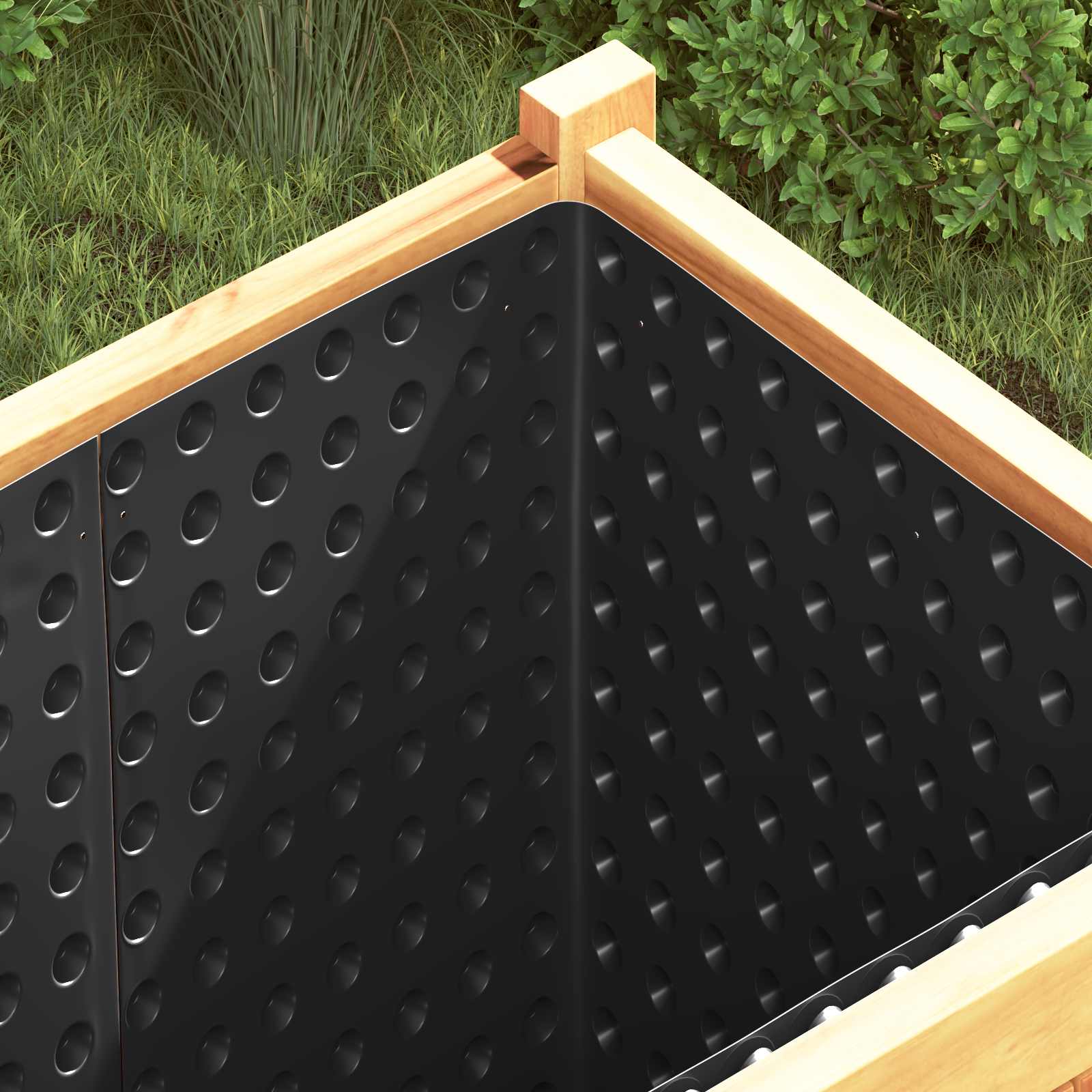 Dimpled Drainage Sheet Schwarz 1 x 20 m HDPE