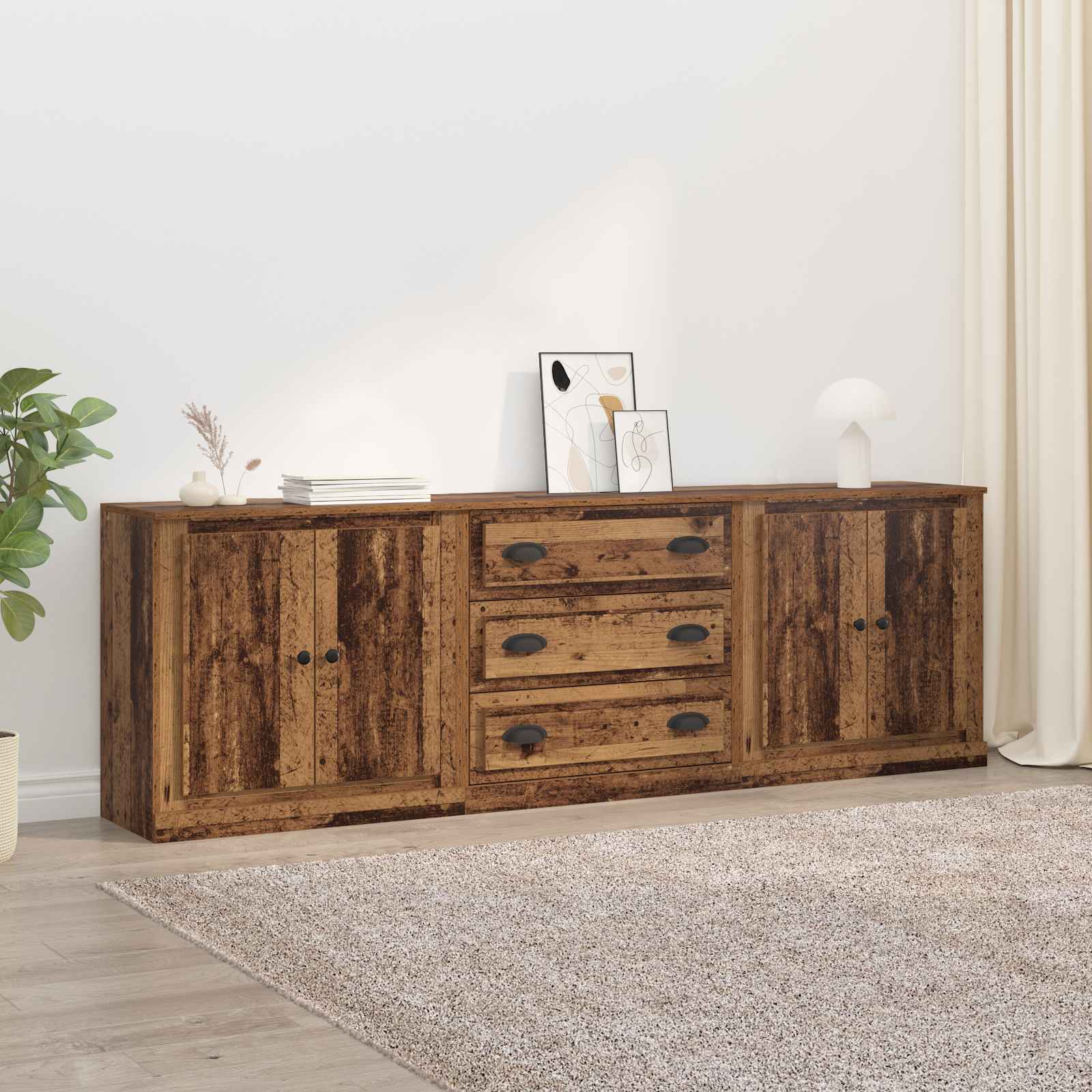 Sideboards 3 stk. Altholz 210 x 35,5 x 67,5 cm Holzwerkstoff