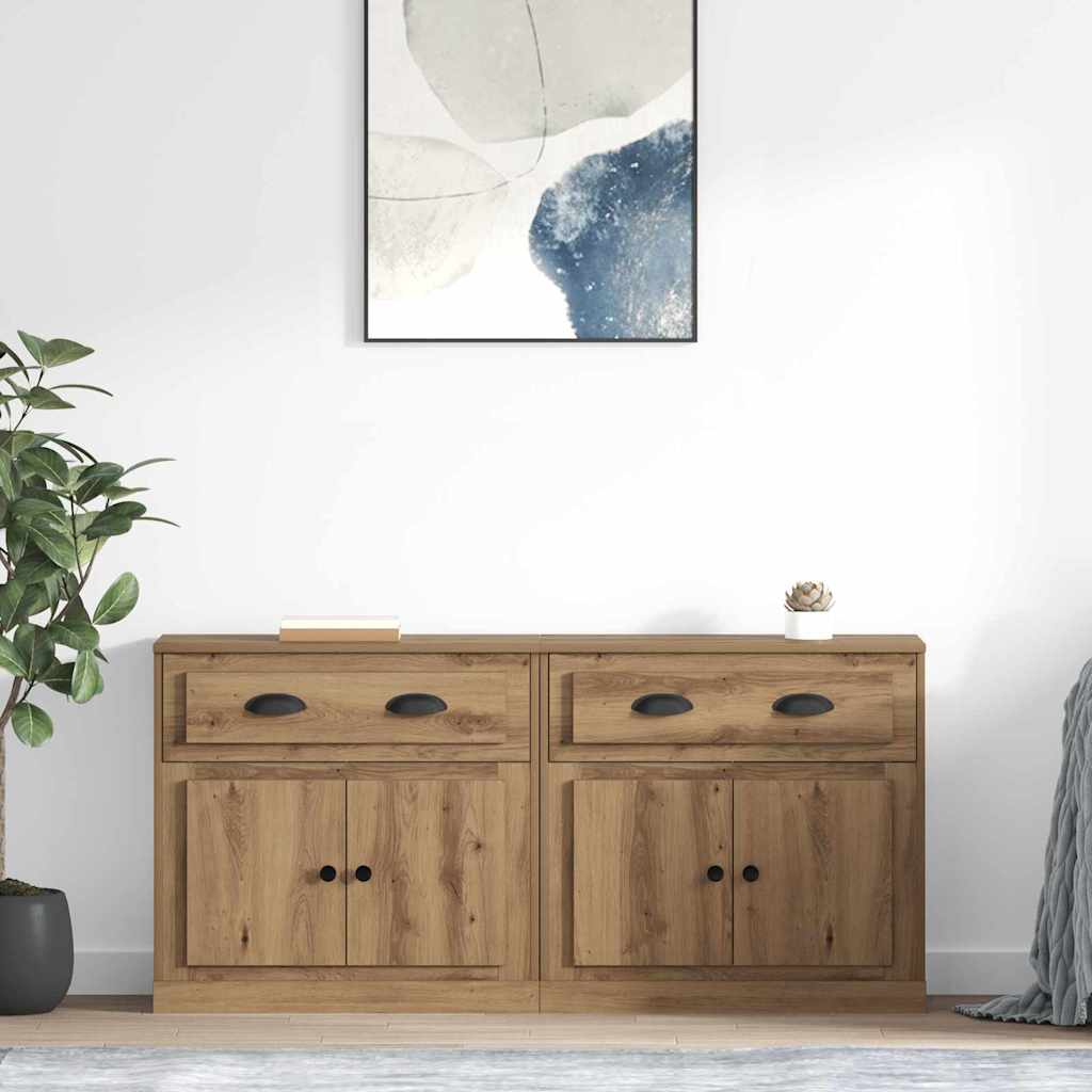 Sideboards 2 stk. Artisan-Eiche 70 x 35,5 x 67,5 cm