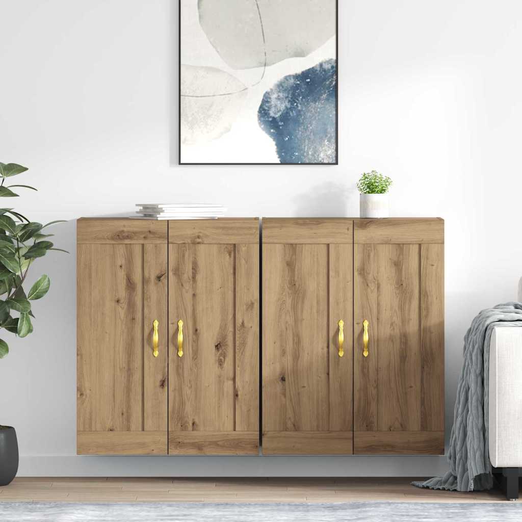 Wandmontierter Schrank 2 stk. Artisan-Eiche 69,5 x 34 x 90 cm