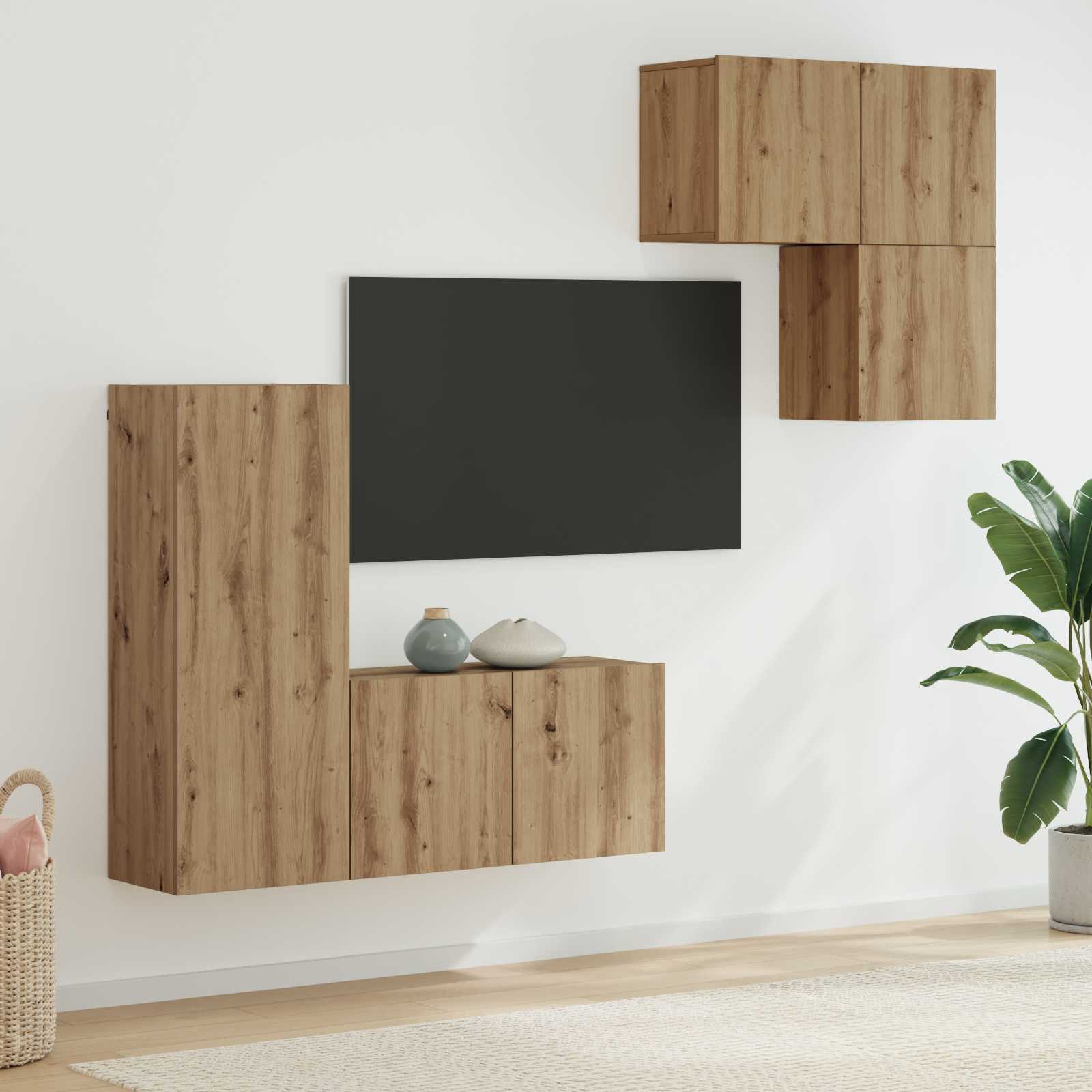 TV-Schränk 4 stk. Artisan-Eiche Holzwerkstoff