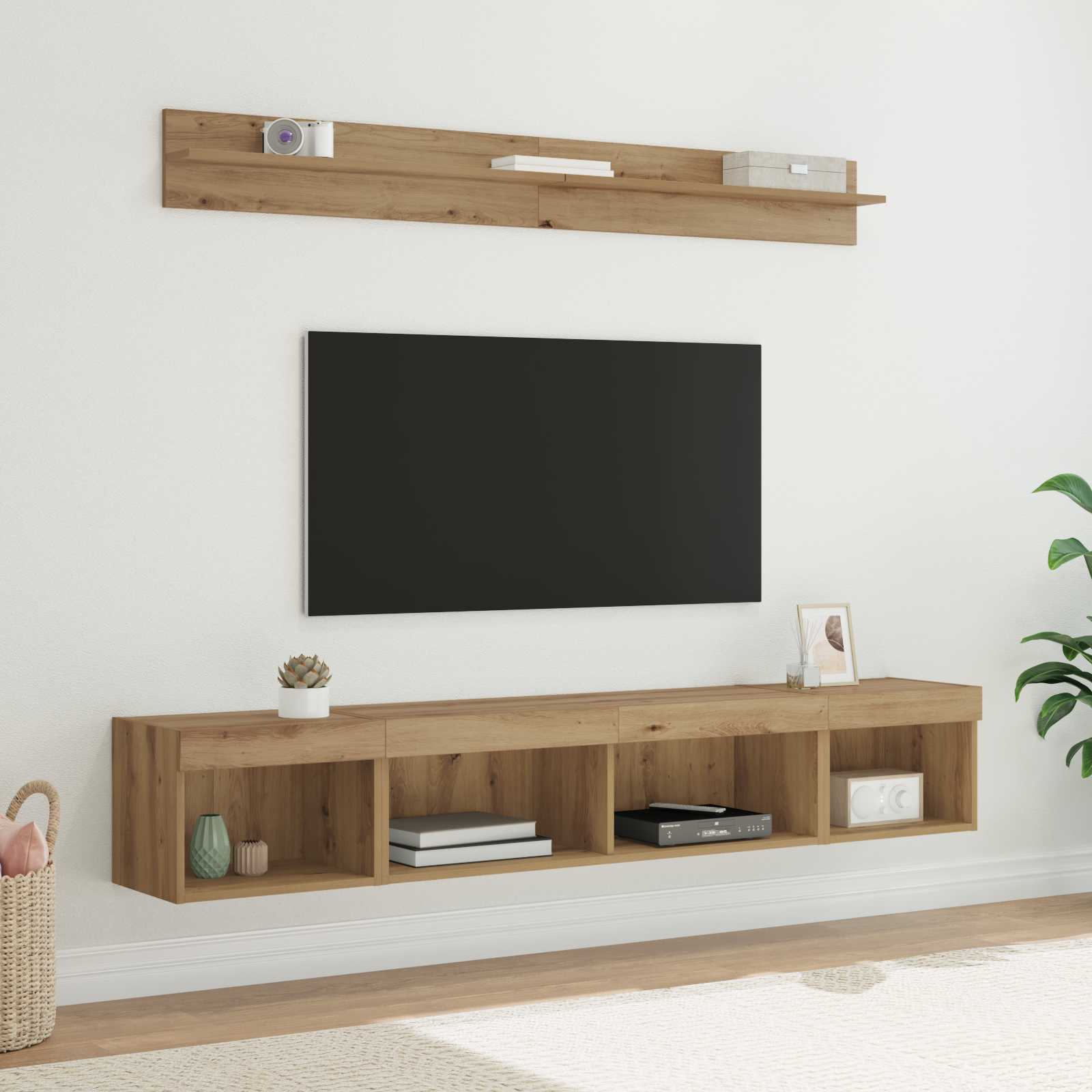 TV-Wandregal-Set 5 stk. Artisan-Eiche Holzwerkstoff