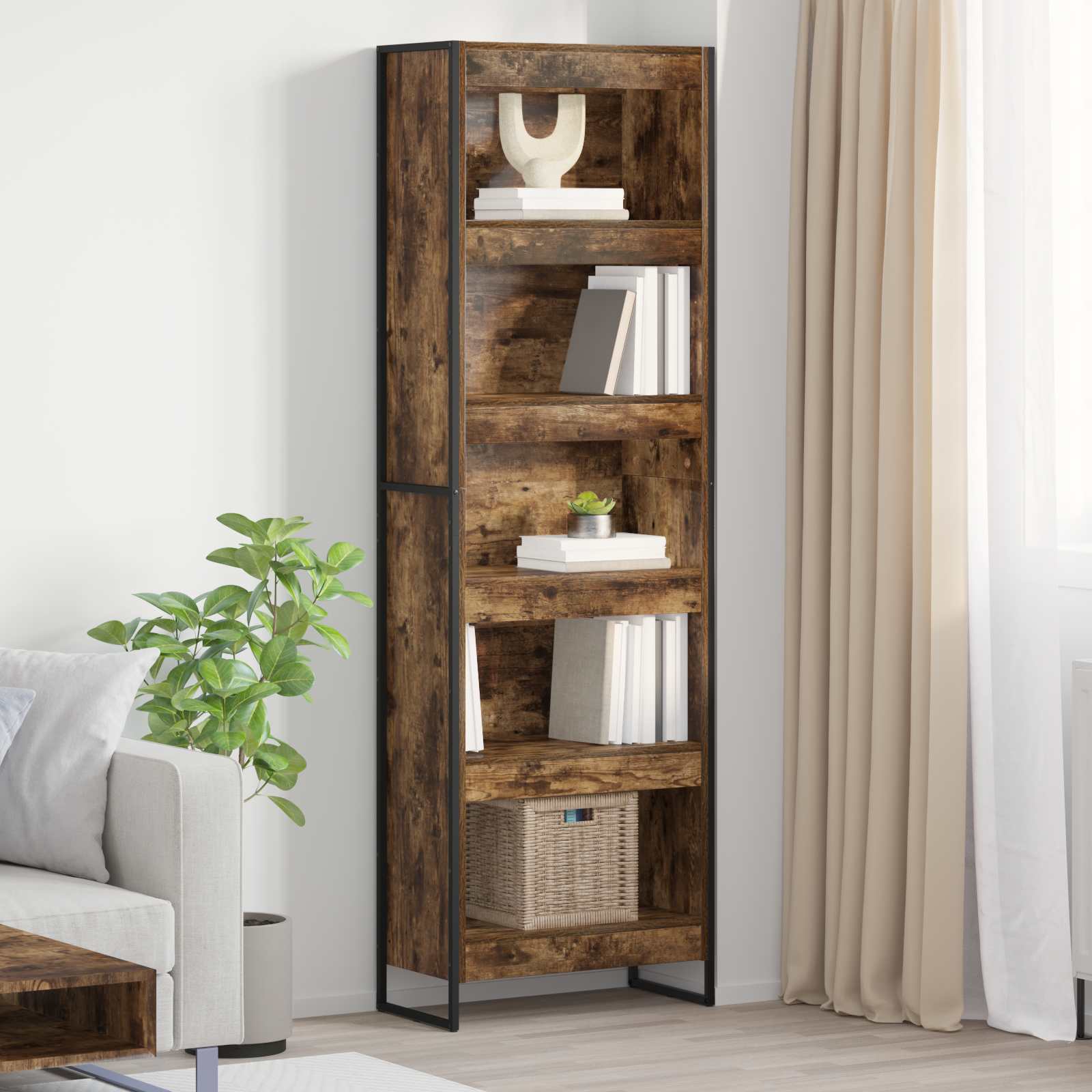 Bücherregal 60 x 30 x 189,5 cm Holzwerkstoff Raucharbe