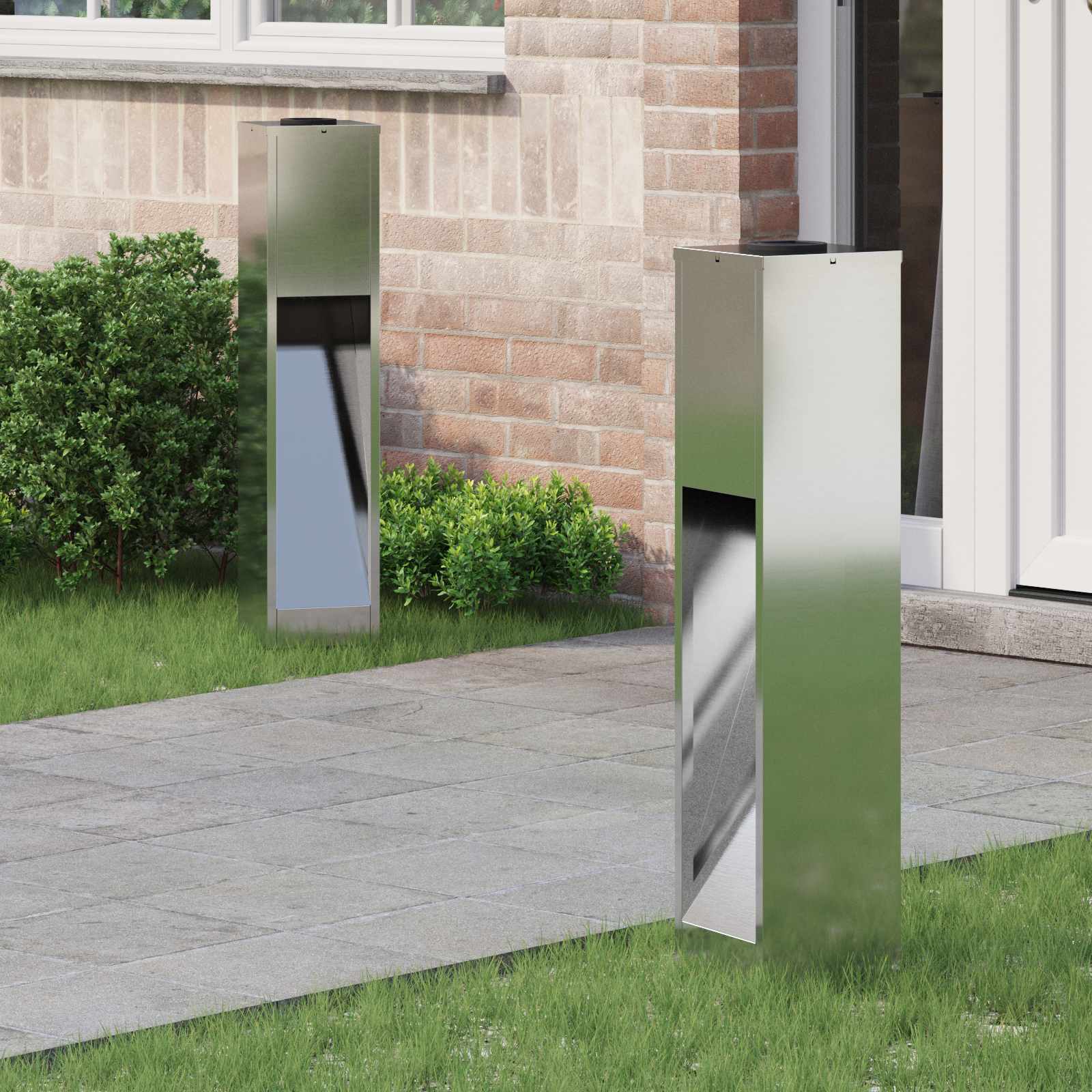 Solar LED Wegeleuchte 2 stk. Warmes Weiß 18 x 18 x 80 cm