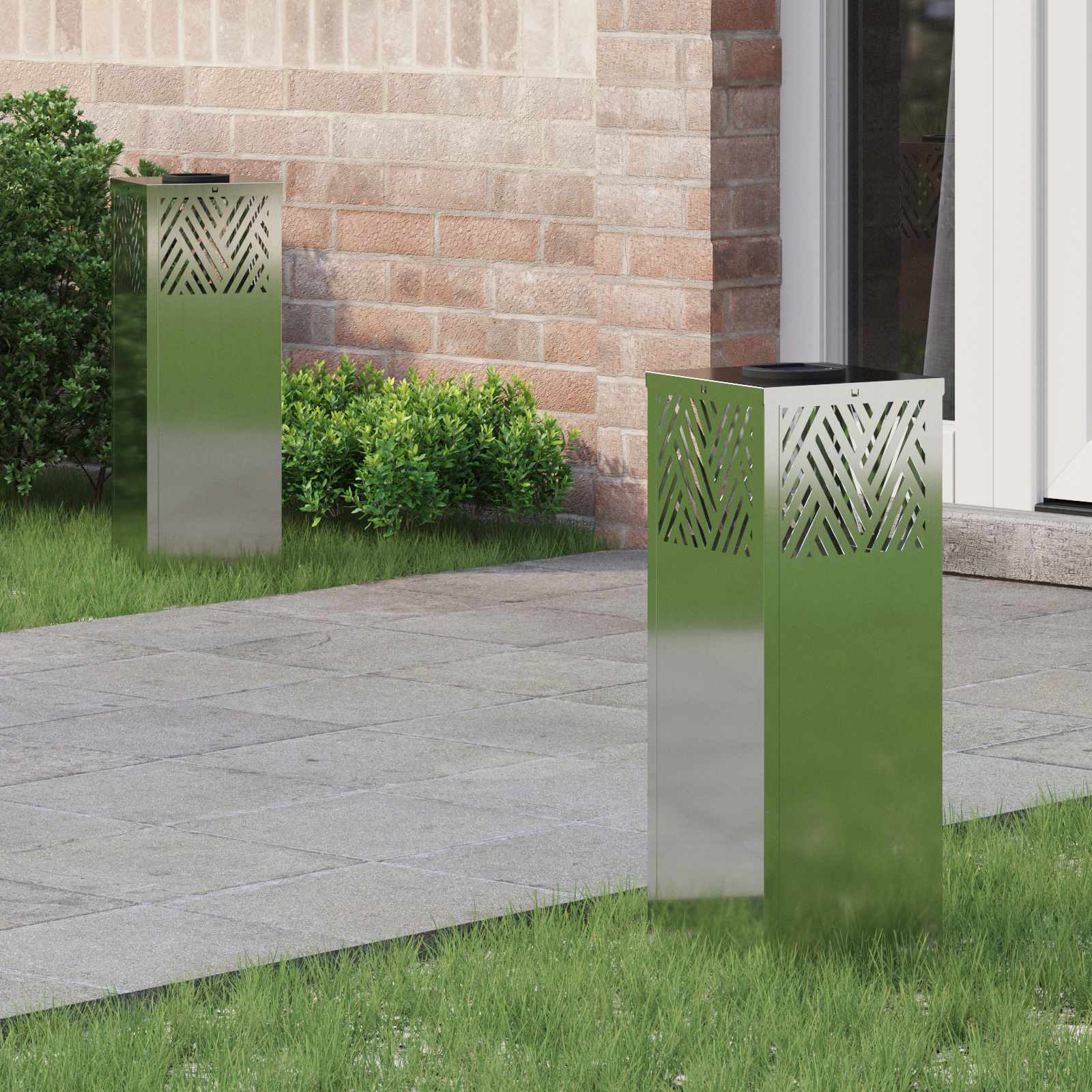 Solar LED Weg Licht 2 stk. Warmes Weiß 18 x 18 x 50 cm