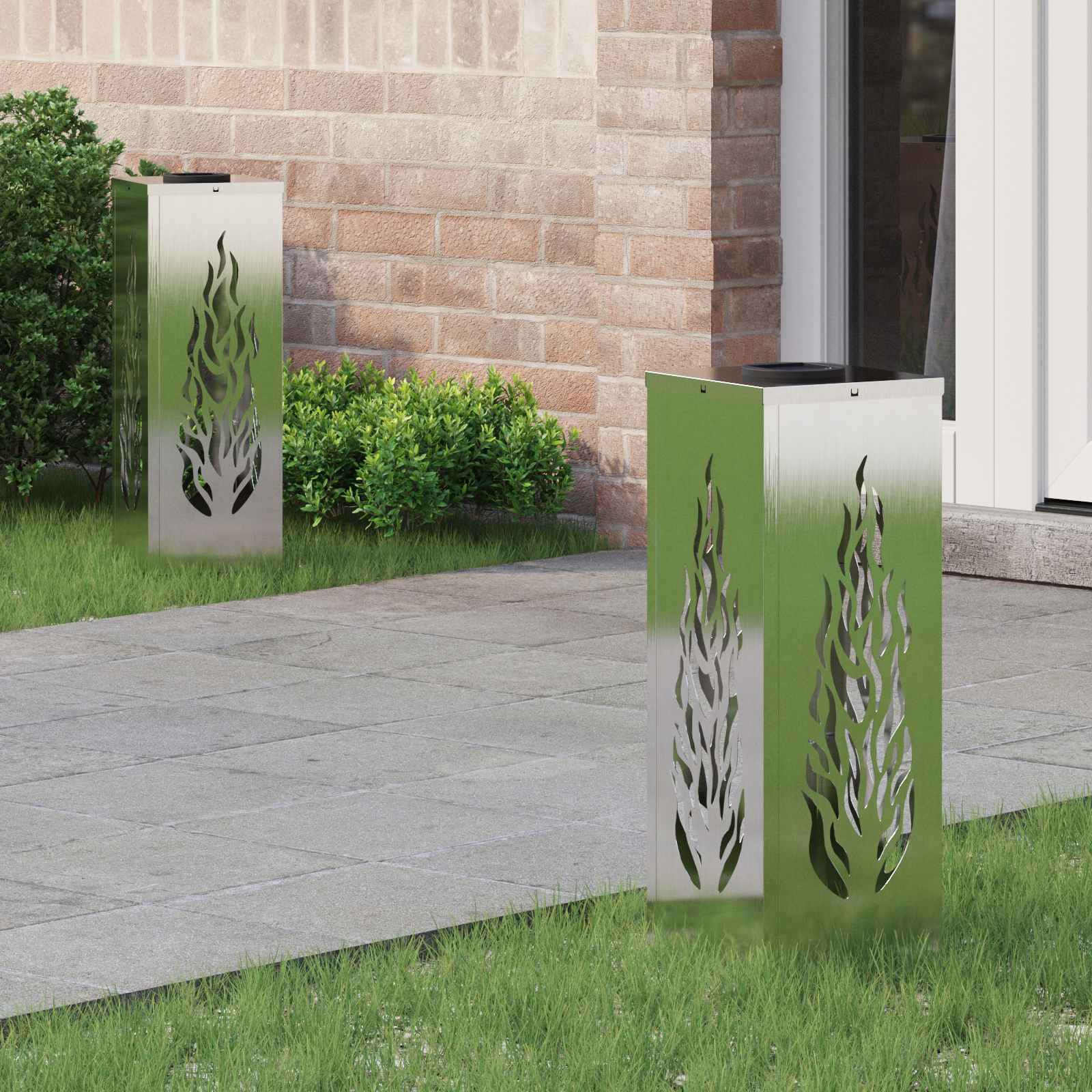 Solar LED Weg Licht 2 stk. Warmes Weiß 18 x 18 x 50 cm