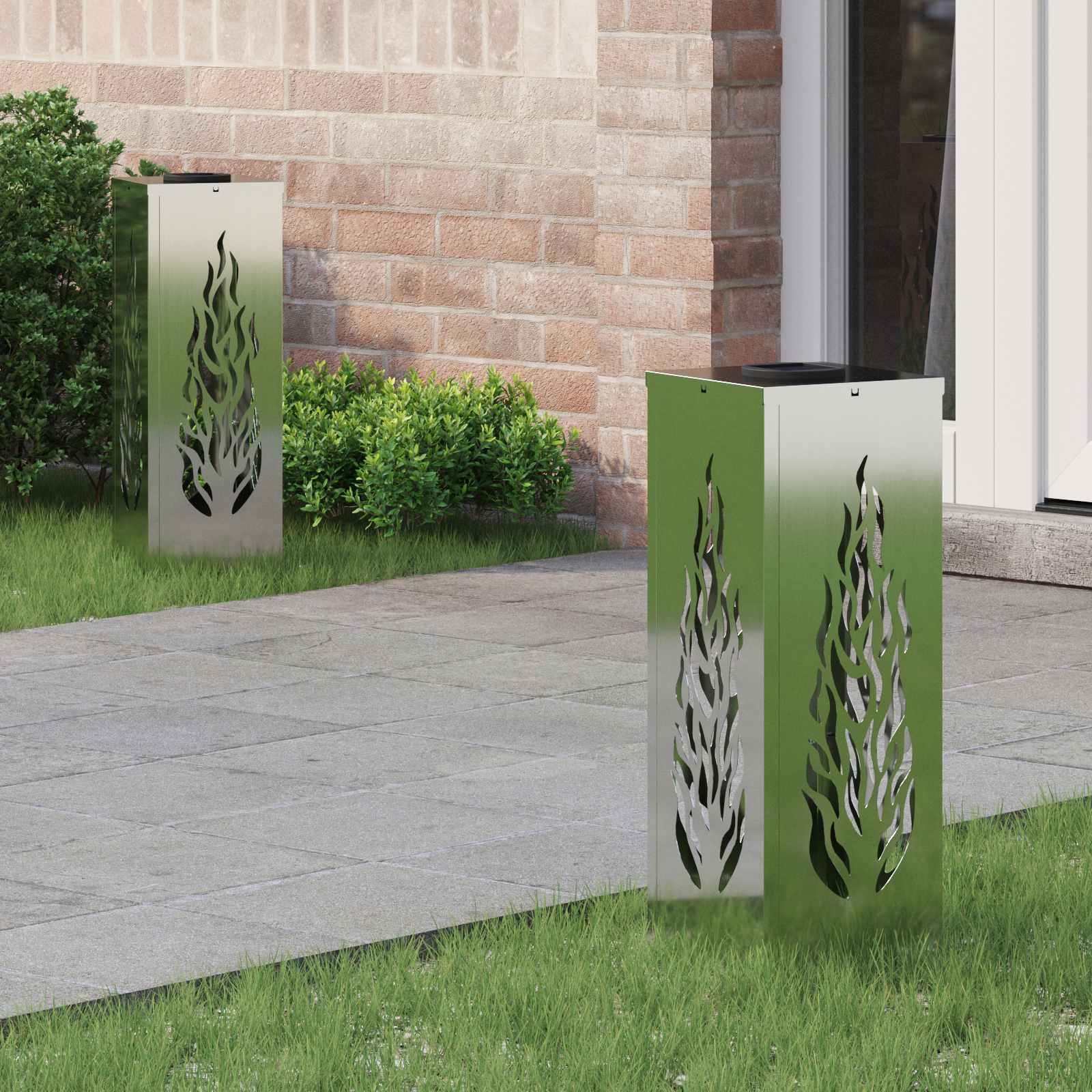 Solar LED Weg Licht 2 stk. Warmes Weiß 18 x 18 x 50 cm