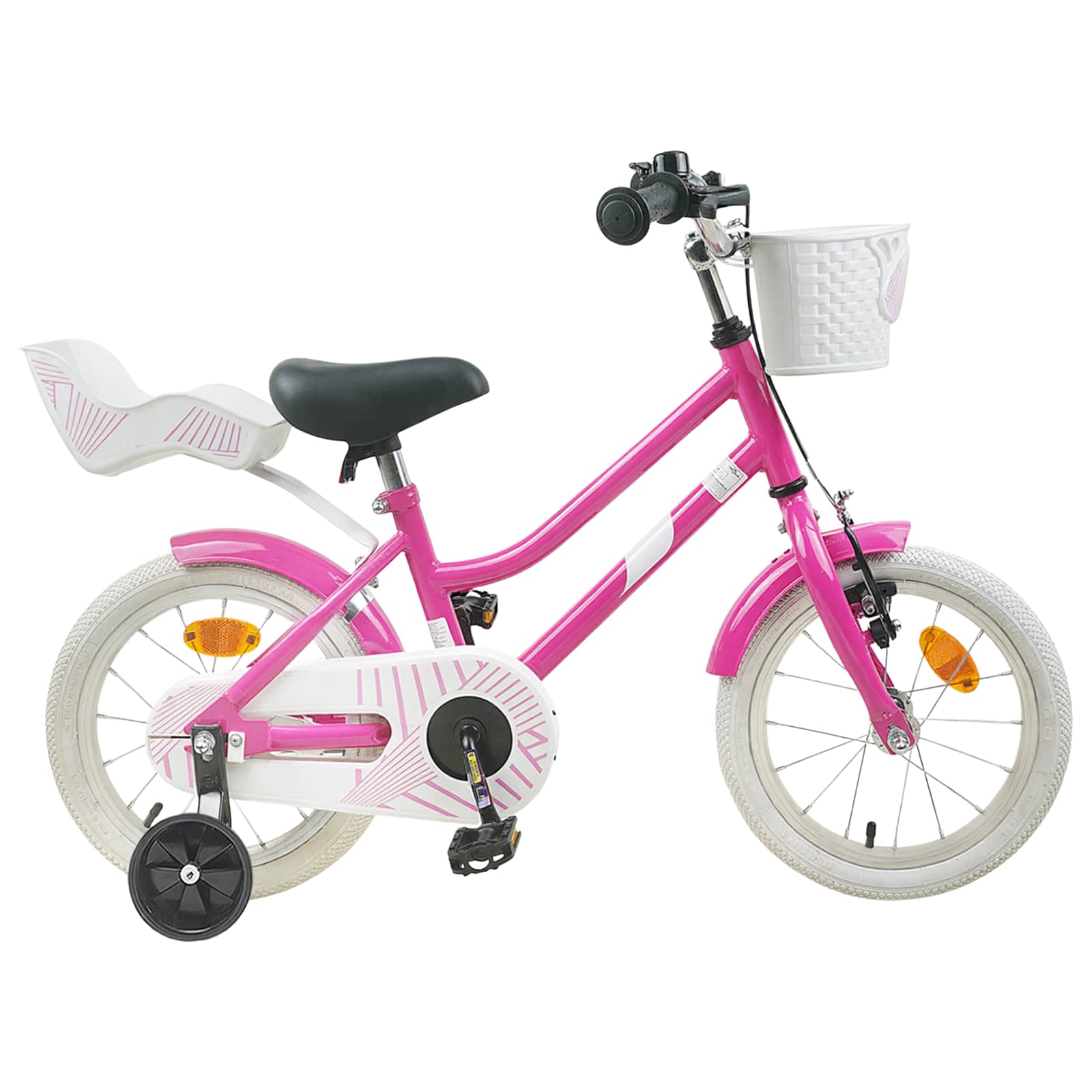 Kinderfahrrad 14 Zoll für 3-5 Jahre alt Dunkelrosa