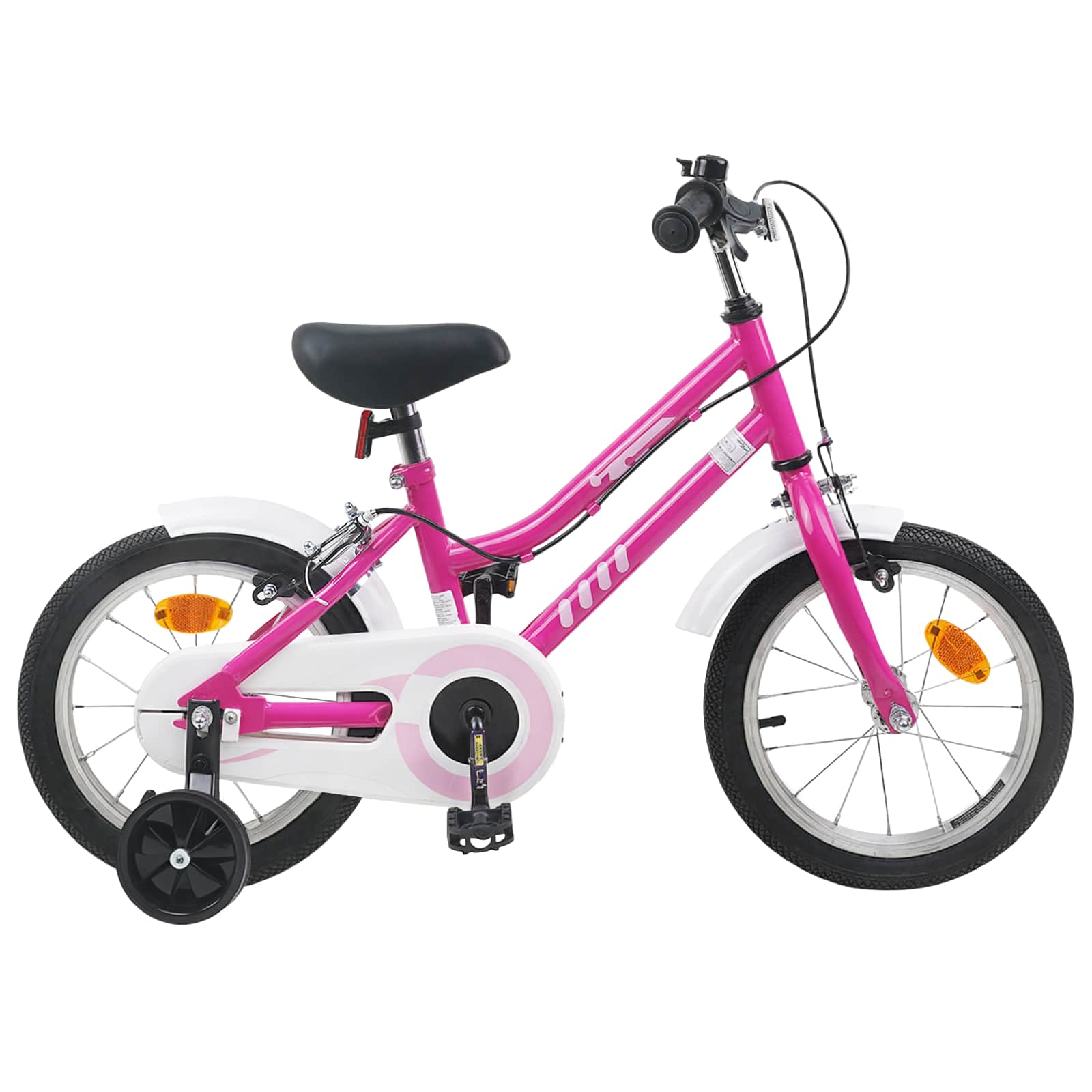 Kinderfahrrad 14 Zoll für 3-5 Jahre alt Pink Weiß
