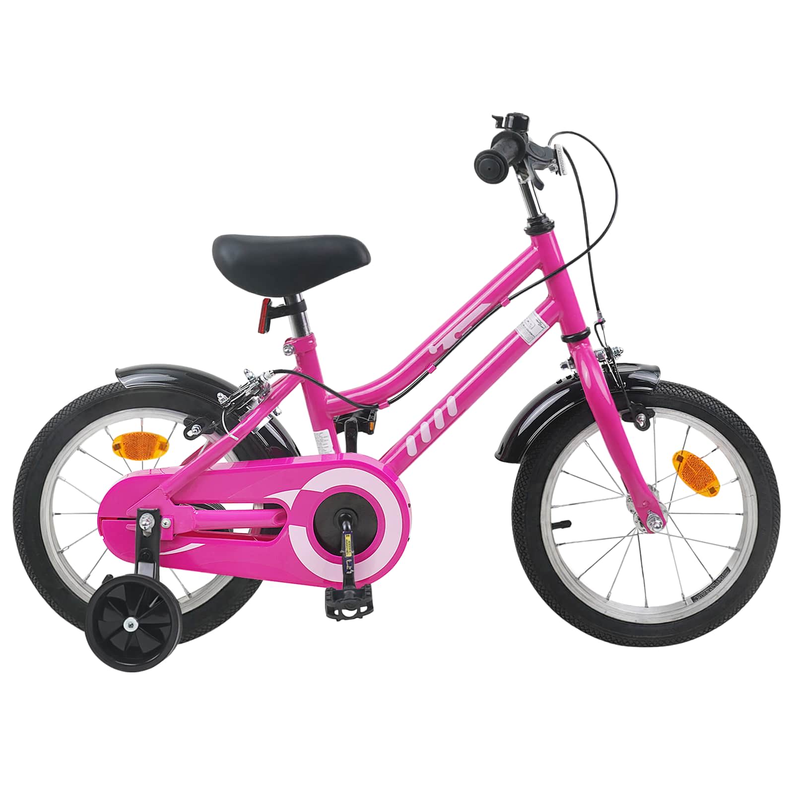 Kinderfahrrad 16 Zoll für 4-6 Jahre alt Pink Schwarz