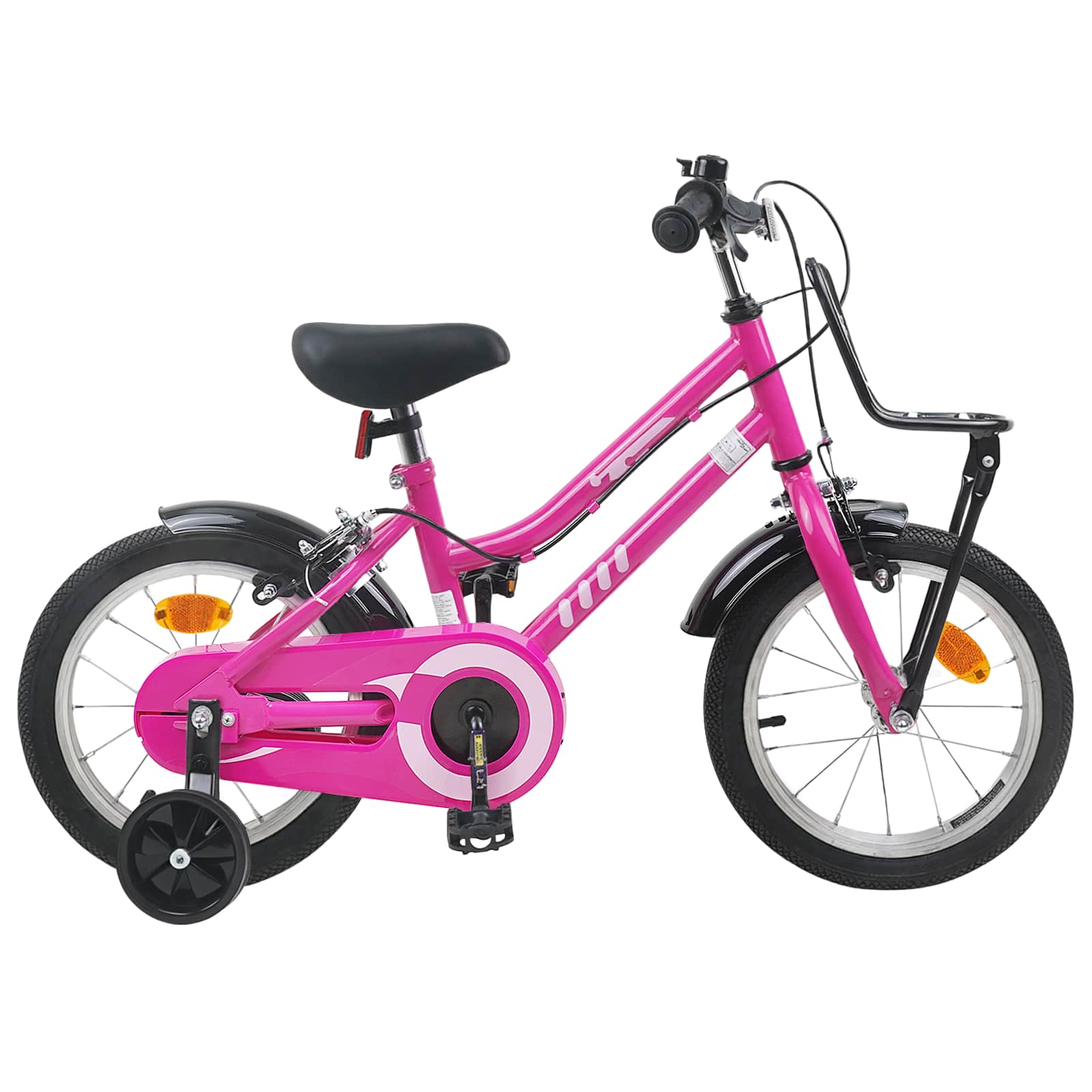 Kinderfahrrad 14 Zoll für 3-5 Jahre alt Rosa und Schwarz