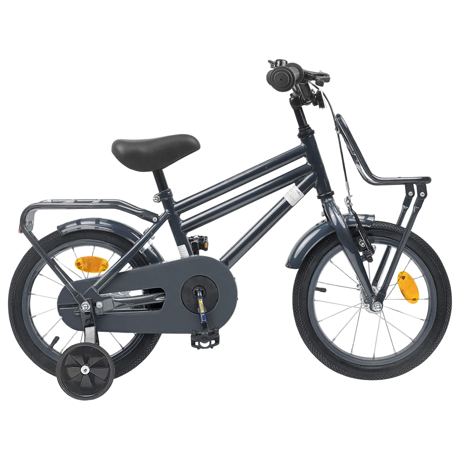 Kinderfahrrad 12 Zoll für 2-4 Jahre alt Dunkelgrau