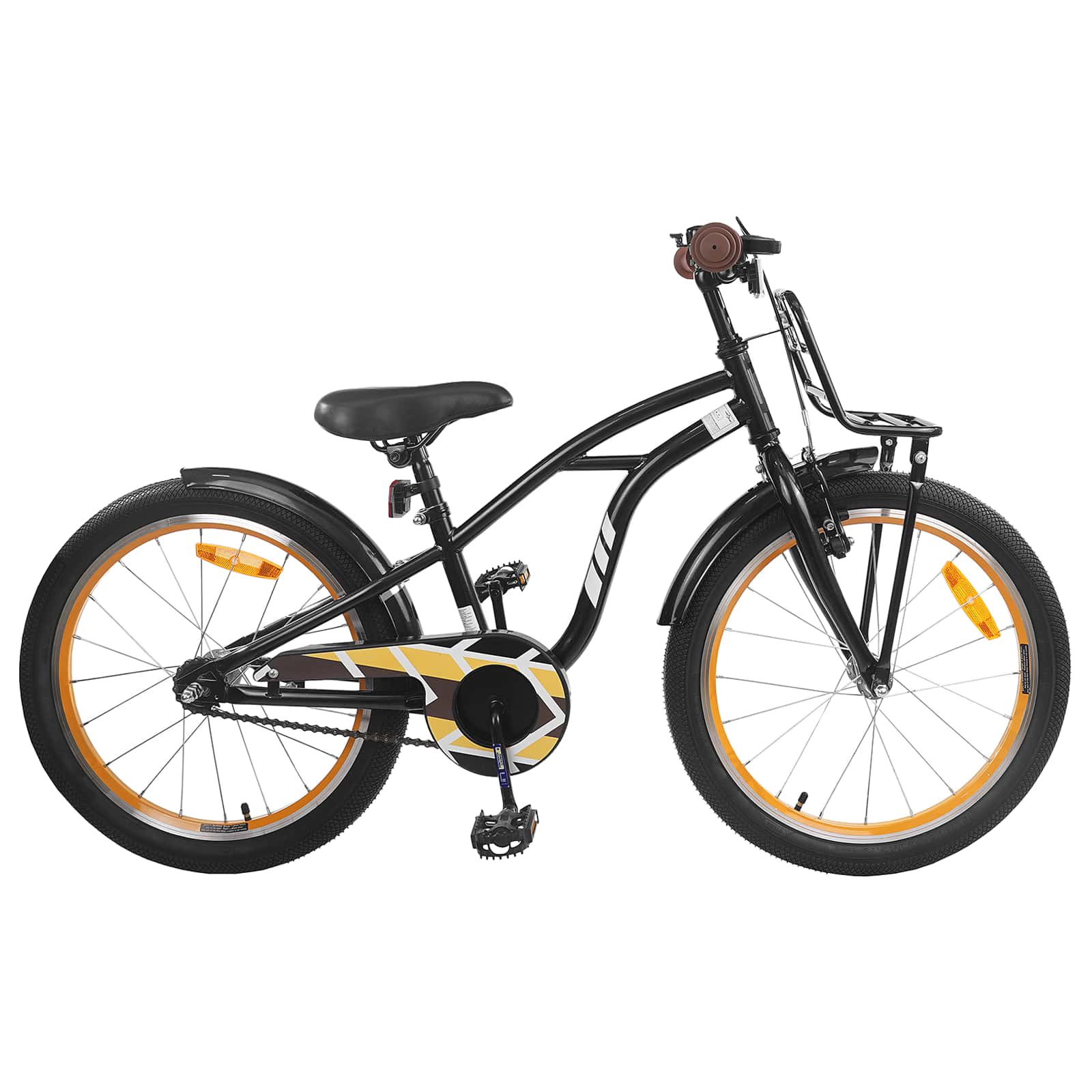 Kinderfahrrad 20 Zoll für 6-11 Jahre alt Schwarz