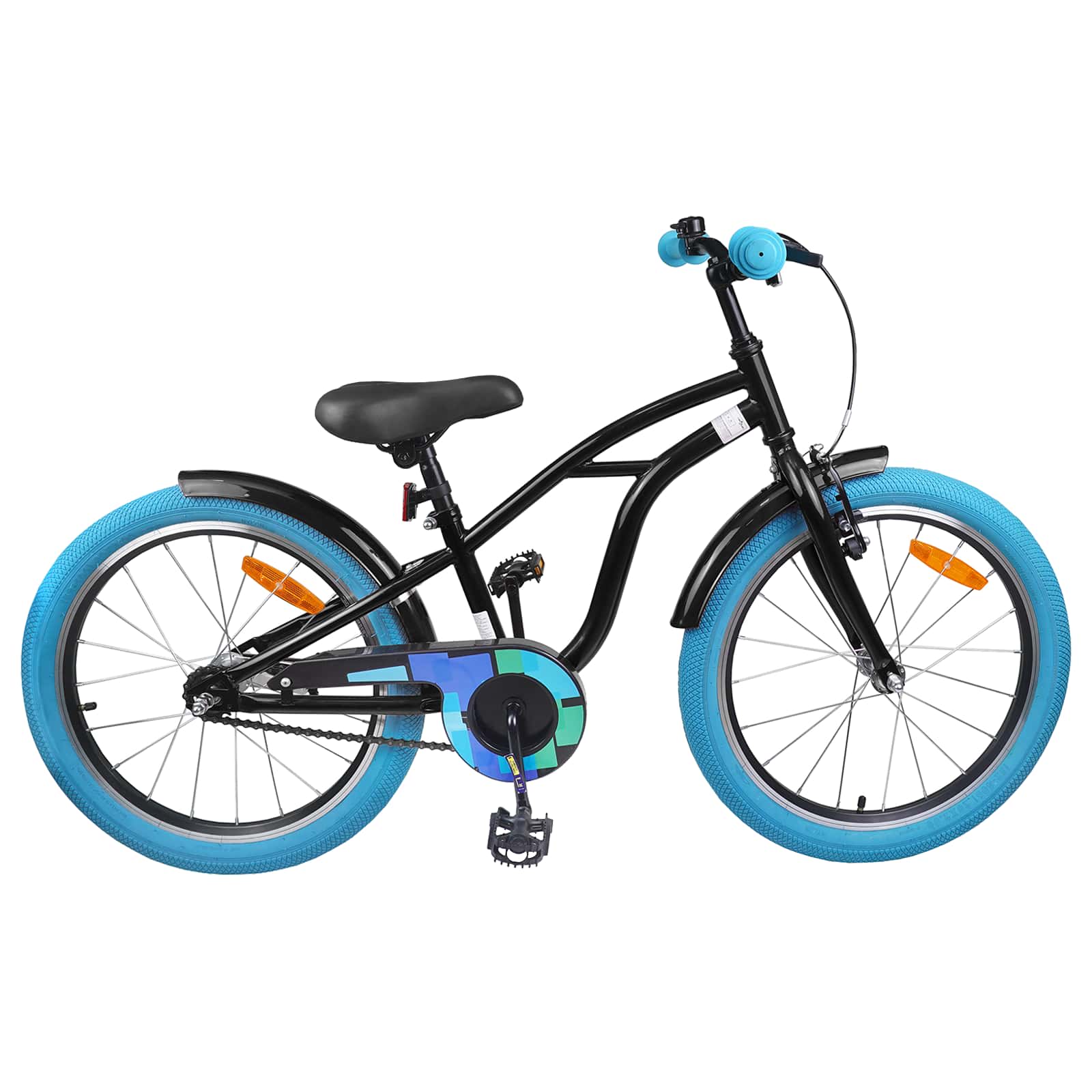 Kinderfahrrad 20 Zoll für 6-11 Jahre alt Schwarz