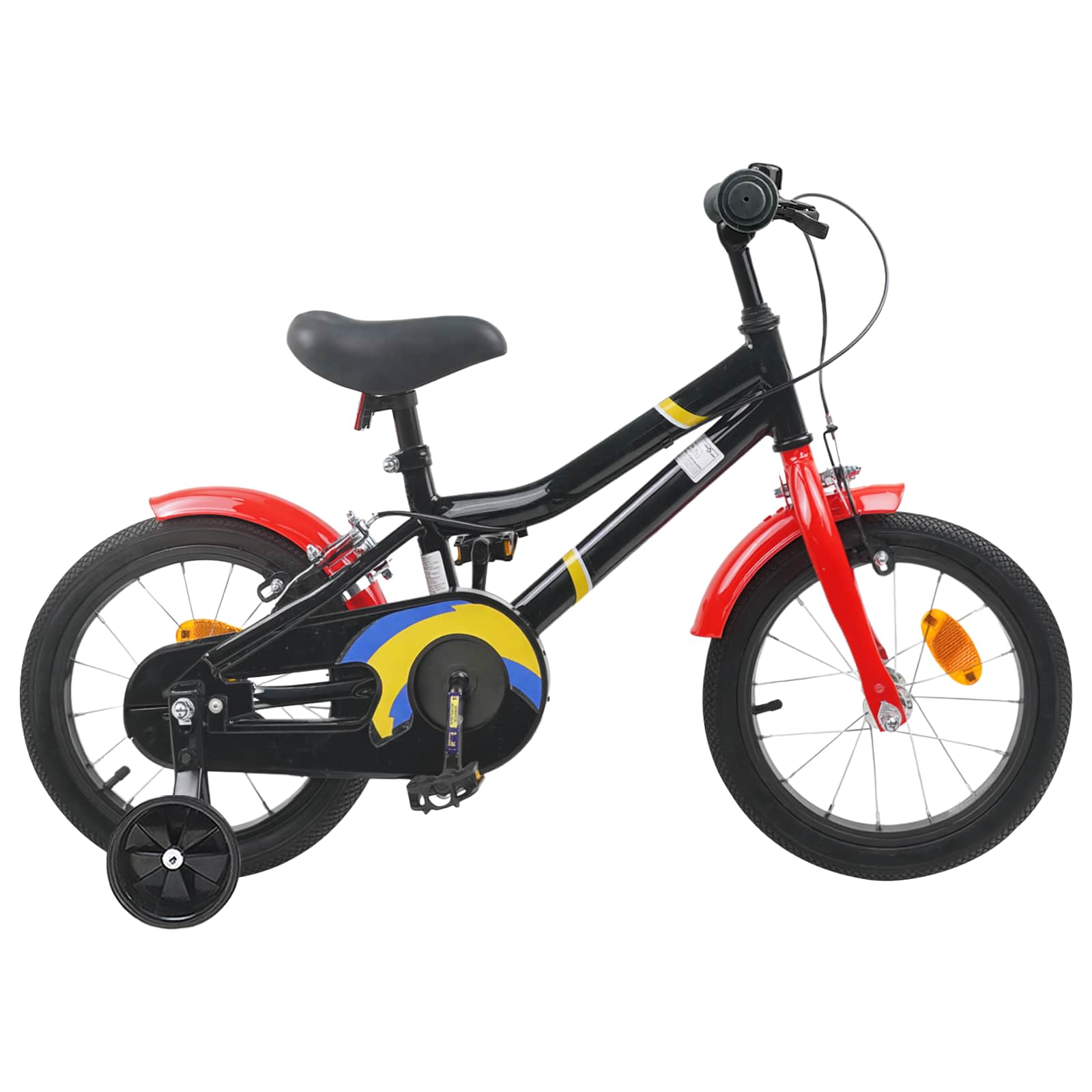 Kinderfahrrad 16 Zoll für 4-6 Jahre alt Schwarz Rot