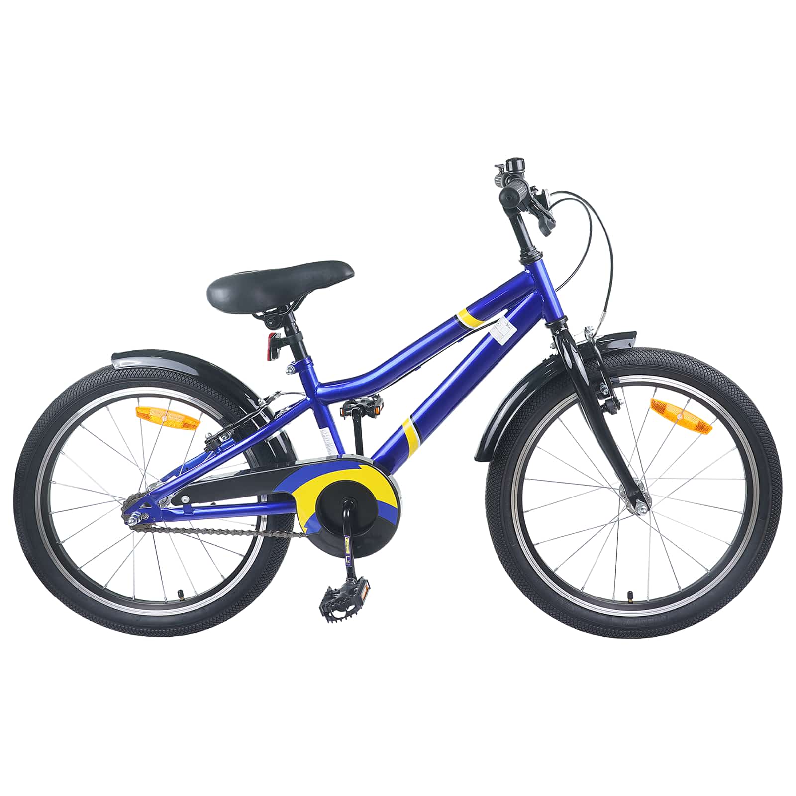 Kinderfahrrad 18 Zoll für 5-7 Jahre alt Blau Schwarz