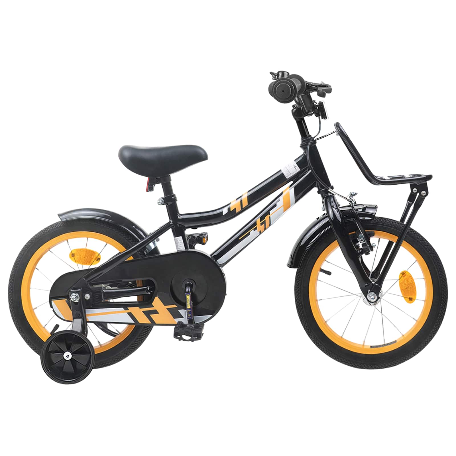 Kinderfahrrad 14 Zoll für 3-5 Jahre alt Orange und Schwarz