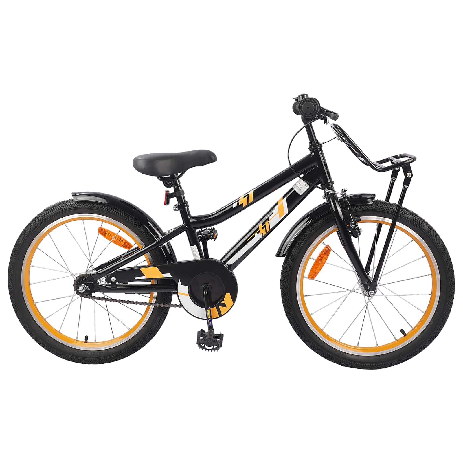 Kinderfahrrad 18 Zoll für 5-7 Jahre alt Orange Schwarz