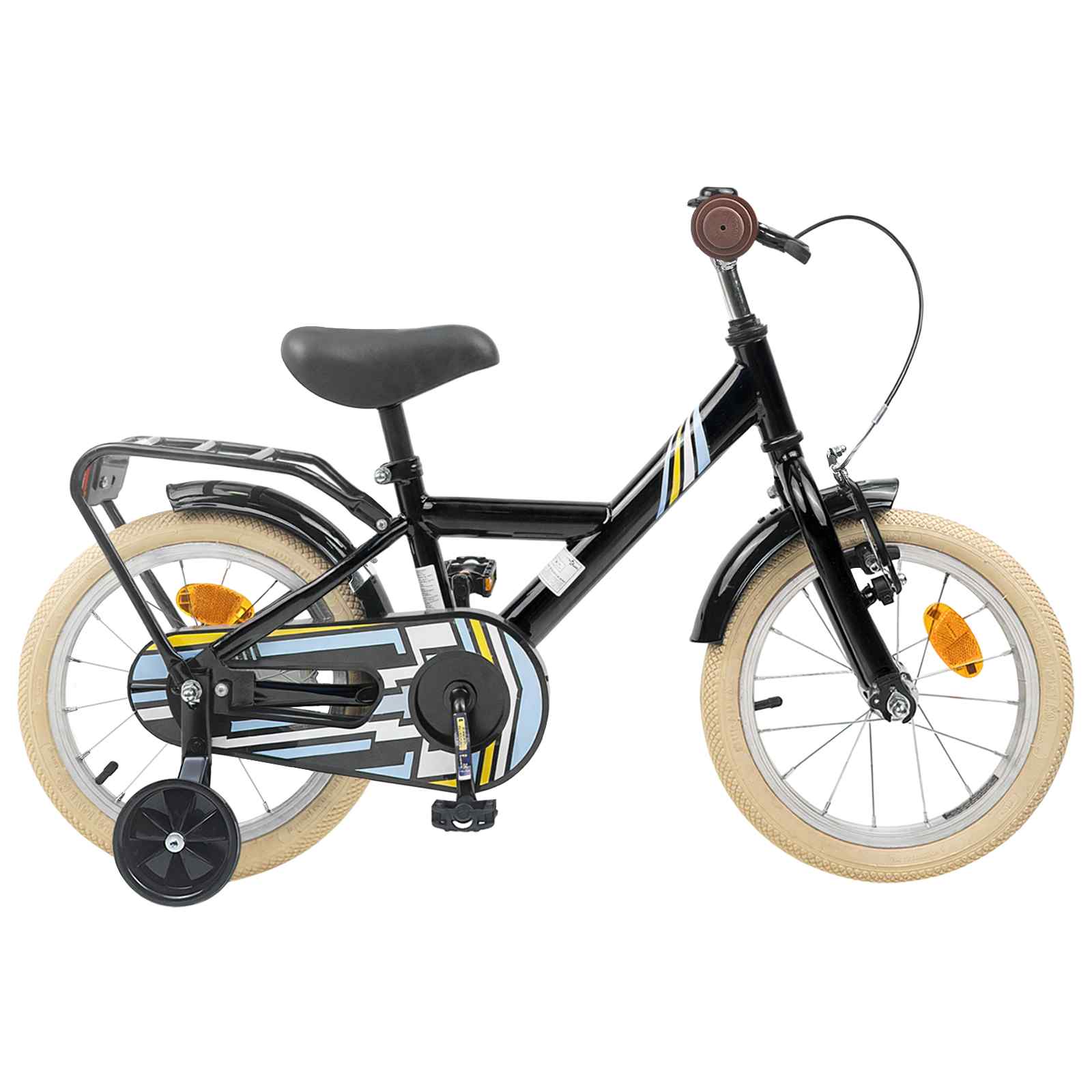 Kinderfahrrad 16 Zoll für 4-6 Jahre alt Schwarz
