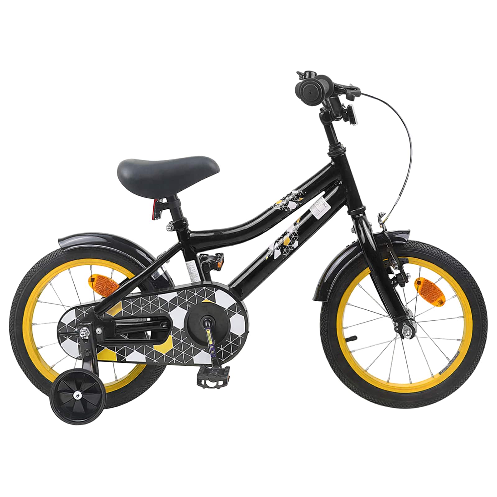Kinderfahrrad 14 Zoll für 3-5 Jahre alt Schwarz