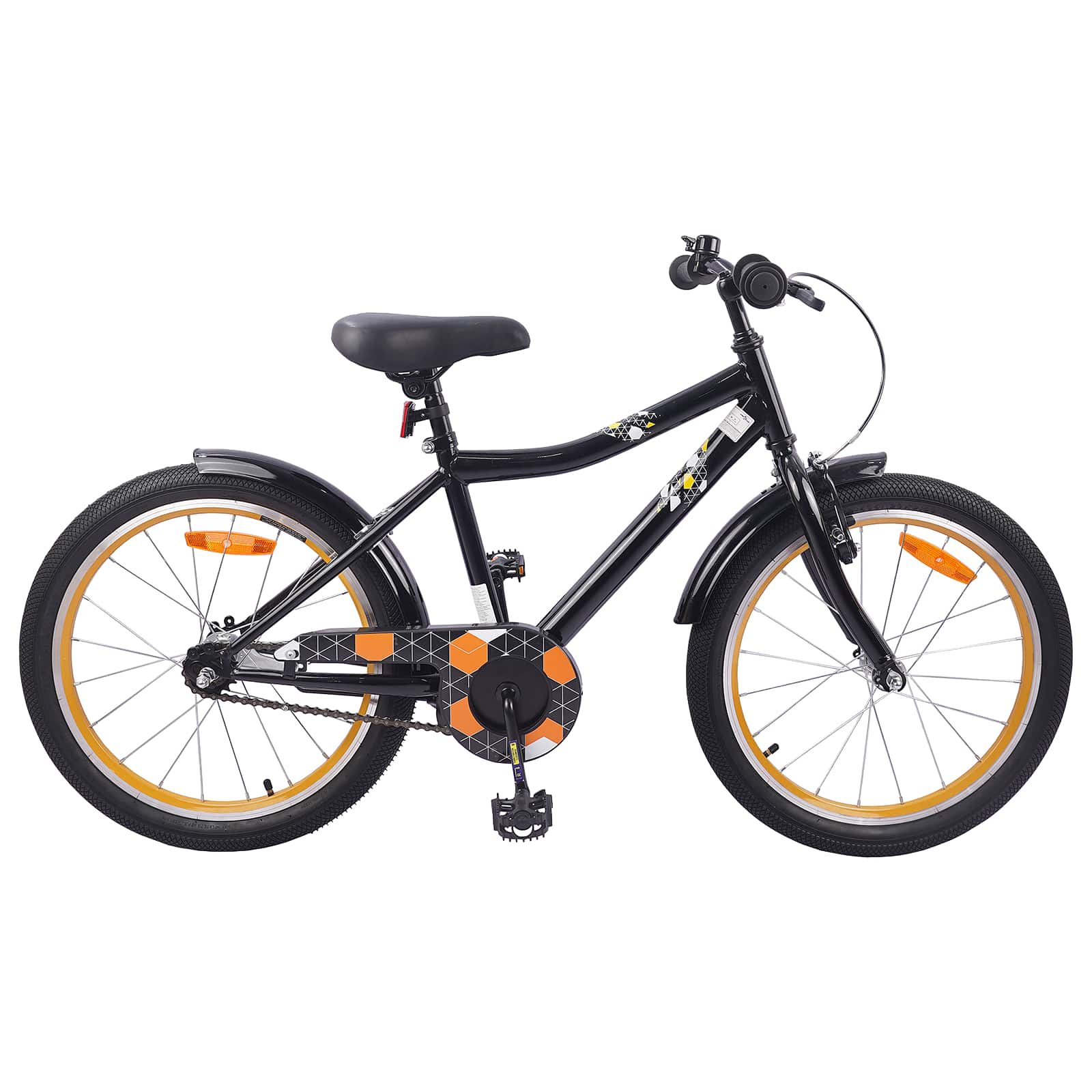 Kinderfahrrad 20 Zoll für 6-11 Jahre alt Schwarz