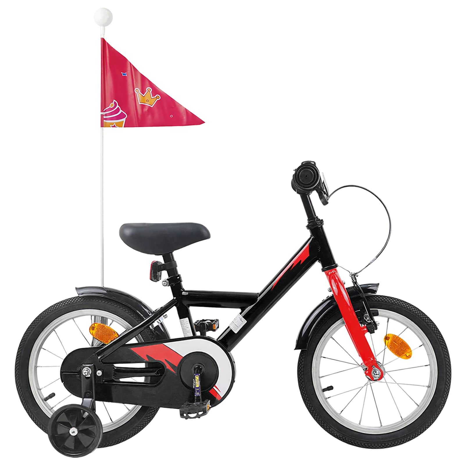 Kinderfahrrad 16 Zoll für 4-6 Jahre alt Schwarz