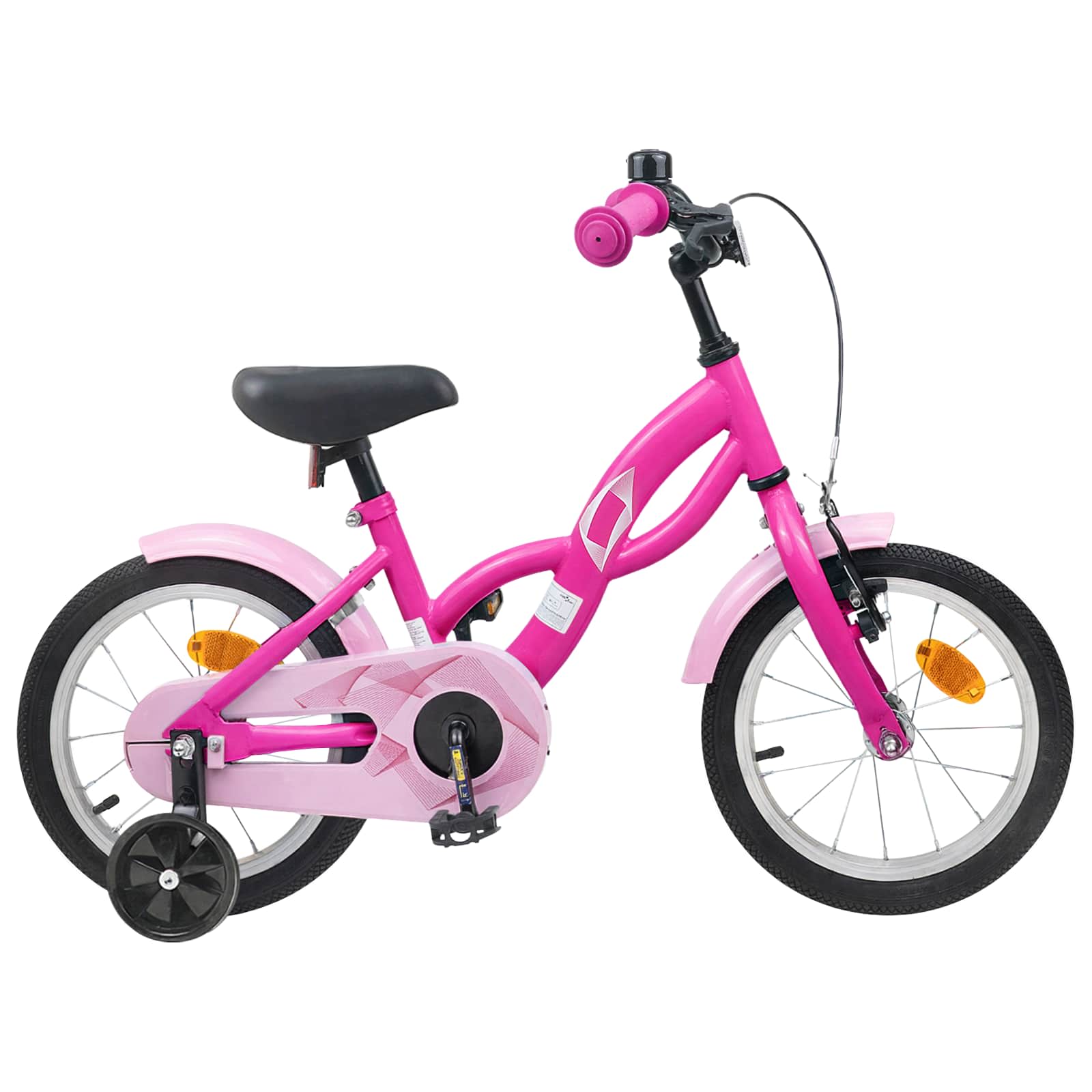 Kinderfahrrad 14 Zoll für 3-5 Jahre alt Dunkelrosa